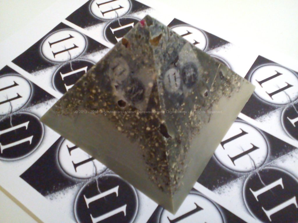 beeswax orgonite pyramid for lottery of webradio 11:11