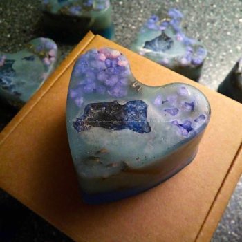 Orgonite Art Heart Blue Sodalit