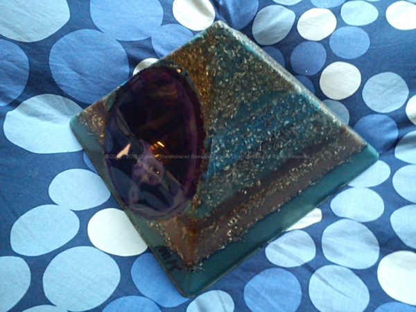 Pyramid Orgonite Space Mother, beeswax, crystals, metals, agatas, a powerfull orgonite pyramid.