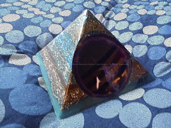 Pyramid Orgonite Space Mother, beeswax, crystals minerals and metals, no plastic epoxy