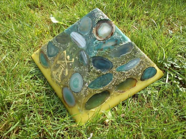 Orgonite Pyramid Tjally's Horse, beeswax minerals and crystals, metals, no plastic