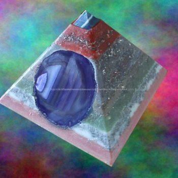 Pyramid Orgonite Cosmic Healing, beeswax, minerals and crystals, metals