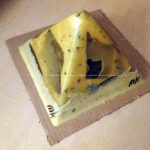 Sunspot 18 cm pyramid orgonite, beeswax crystals minerals metals and other materials