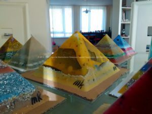 Sunspot 18 cm pyramid orgonite, beeswax crystals minerals metals and other materials