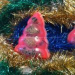 Orgonite Christmas Tree 001, minerals metals and beeswax.