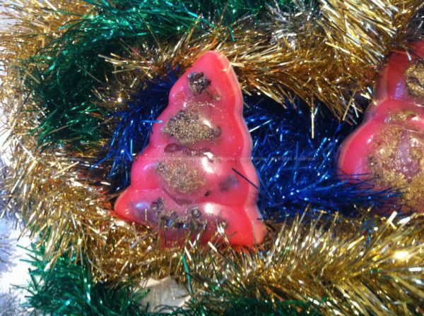 Orgonite Christmas Tree 001, minerals metals and beeswax.