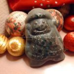 Orgonite Christmas Tree 002, minerals metals and beeswax.