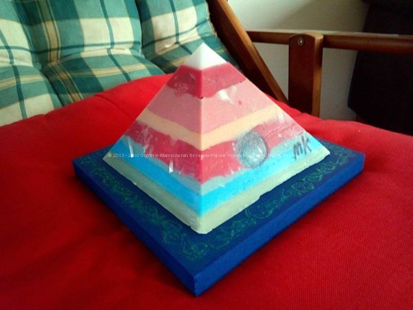 White Jade Four 17 cm pyramid orgonite