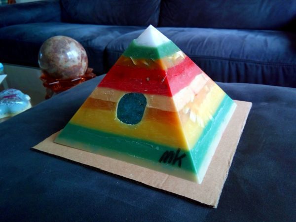 White Jade Two 17 cm pyramid orgonite