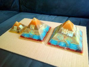 Yucatan Giza pyramids orgonite set