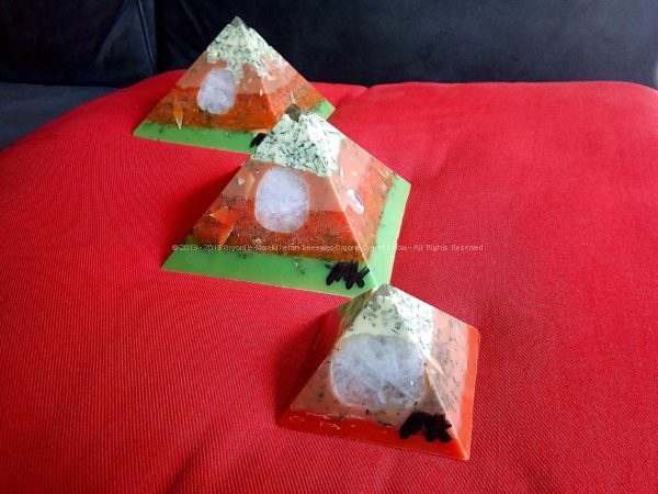 orgonite beeswax pyramids