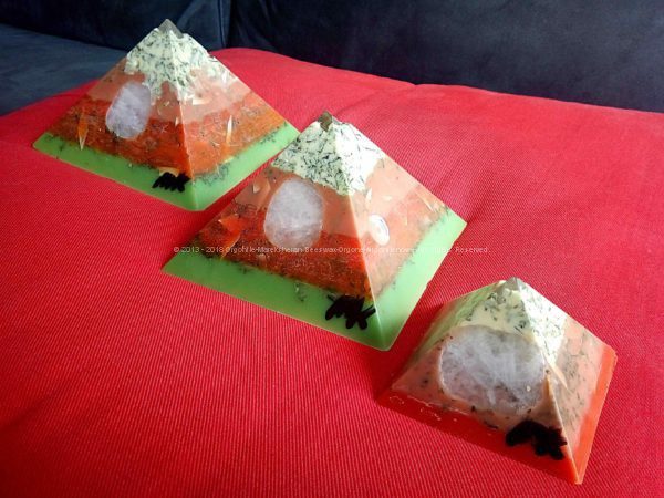 Orgone beeswax pyramids