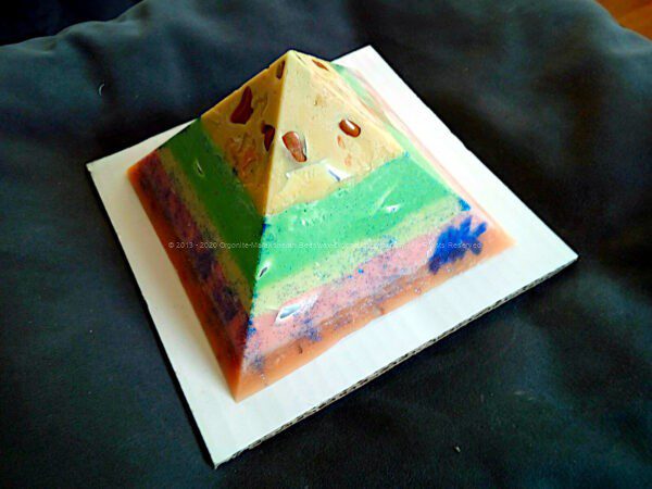 Rest In Peace 13 cm pyramid orgonite, still without the definitive installation